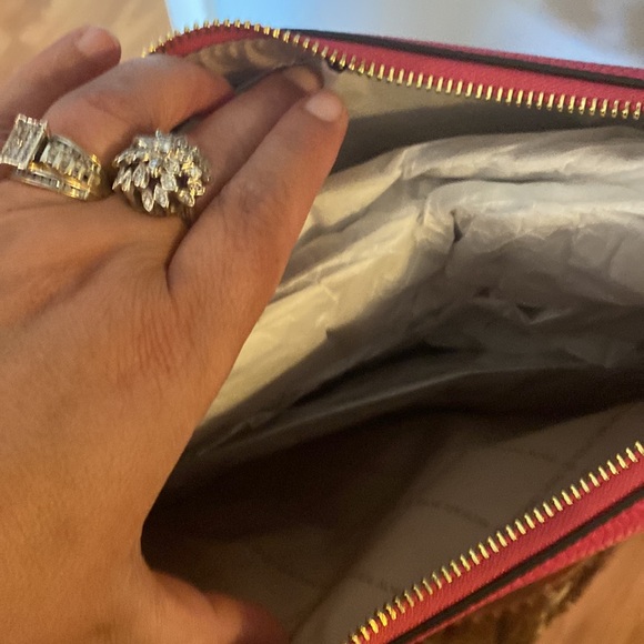 NWT MIchael Kors Dover Large Half Moon Shoulder Bag Hobo Electric Pink Leather - Picture 12 of 16